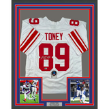 Framed Autographed/Signed Kadarius Toney 33x42 New York White Jersey BAS COA