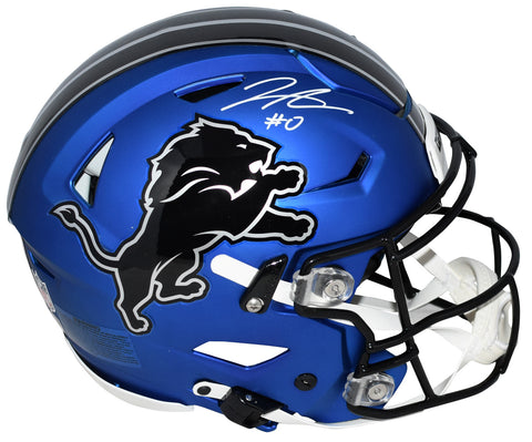 JAHMYR GIBBS SIGNED DETROIT LIONS BLUE AUTHENTIC SPEEDFLEX HELMET FANATICS