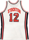 1992 USA DREAM TEAM JOHN STOCKTON AUTOGRAPHED WHITE M&N JERSEY 44 BECKETT 224357