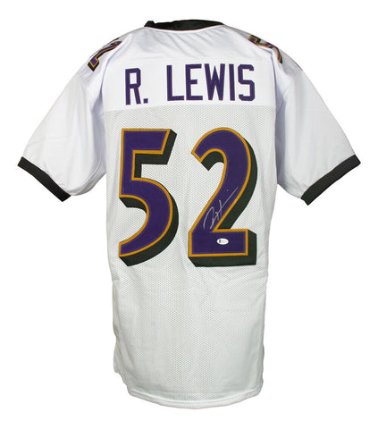 Ray Lewis Signed White Pro Style Football Jersey BAS