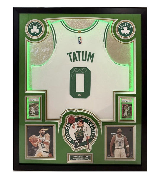 Jayson Tatum Signed Light Up Framed Celtics Game Jersey Auto Fanatics Psa 10 Rc