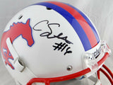 Courtland Sutton Autographed SMU White F/S Schutt Helmet - JSA W Auth *Black