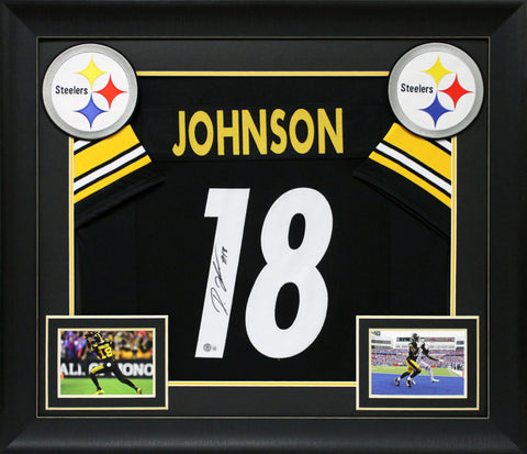 Diontae Johnson Authentic Signed Black Pro Style Framed Jersey BAS Witnessed