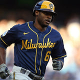 Lorenzo Cain Milwaukee Brewers Nike Jersey (JSA COA) 2015 World Series Champion