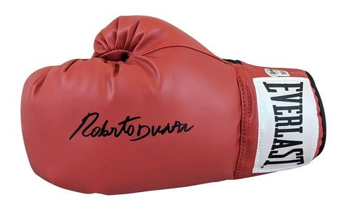 Roberto Duran Authentic Signed Red Left Hand Everlast Boxing Glove BAS Witnessed