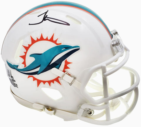 TYREEK HILL AUTOGRAPHED DOLPHINS WHITE SPEED MINI HELMET BECKETT WITNESS 222810