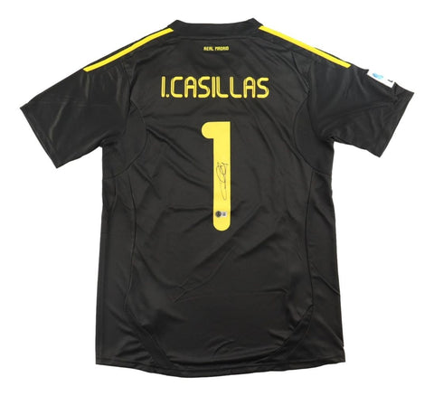 Iker Casillas Signed Real Madrid Black Adidas Soccer Jersey BAS