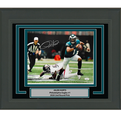 Framed Autographed/Signed Jalen Hurts Philadelphia Eagles 11x14 Photo JSA COA #6