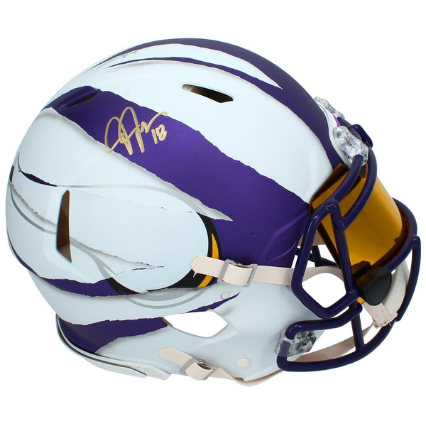 Justin Jefferson Autographed Vikings "Ripped" Speed Authentic Helmet Beckett