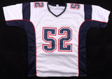 Ted Johnson Signed New England Jersey Inscribed "3xS B Champ!" (JSA) Linebacker