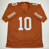 Autographed/Signed Vince Young Texas Orange Stat College Football Jersey JSA COA