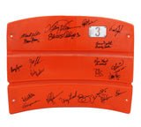 1986 NY Mets Alumni Signed Shea Stadium Orange Seatback- Ed Hearn, Mookie Wilson