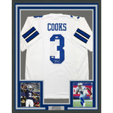Framed Autographed/Signed Brandin Cooks 35x39 Dallas White Jersey JSA COA