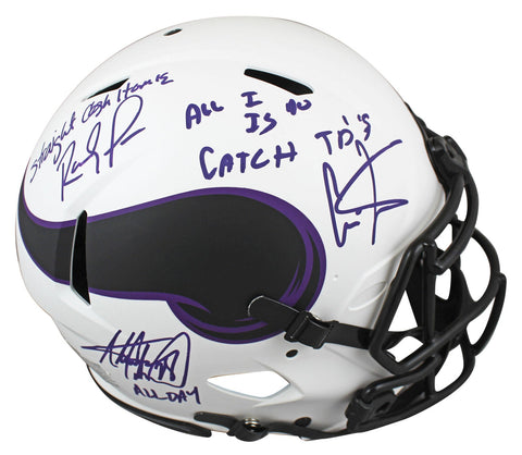 Vikings (3) Moss, Carter & Peterson Signed Lunar F/S Speed Proline Helmet BAS