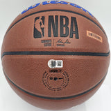 ALLEN IVERSON AUTOGRAPHED COMPOSITE LEATHER 76ERS LOGO BASKETBALL BECKETT 243643