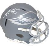 AJ Brown Autographed Philadelphia Eagles Slate Mini Helmet Beckett 48831