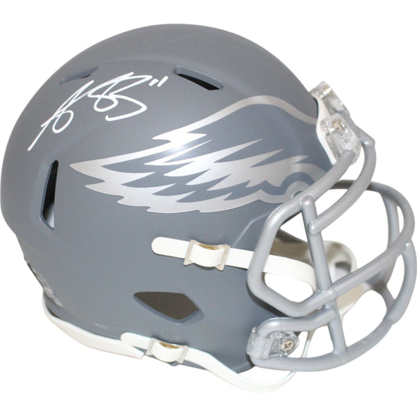 AJ Brown Autographed Philadelphia Eagles Slate Mini Helmet Beckett 48831