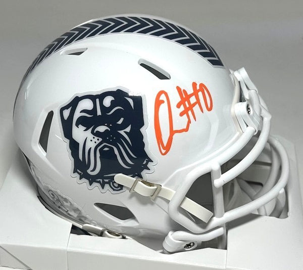 Cle Browns QUINSHON JUDKINS Signed Riddell 2024 SALUTE Mini Helmet AUTO - BAS