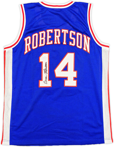 CINCINNATI ROYALS OSCAR ROBERTSON AUTOGRAPHED BLUE JERSEY JSA STOCK #237067