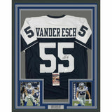 FRAMED Autographed/Signed LEIGHTON VANDER ESCH 33x42 Dallas TG Jersey JSA COA