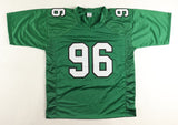 Clyde Simmons Signed Philadelphia Eagles Green Jersey (Beckett) Philly Def. Line