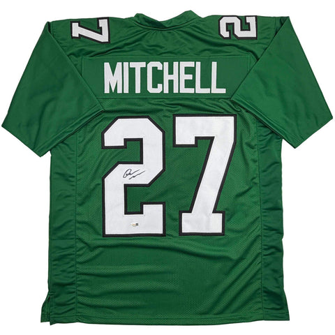 Autographed/Signed Quinyon Mitchell Philadelphia Kelly Green Jersey JSA COA