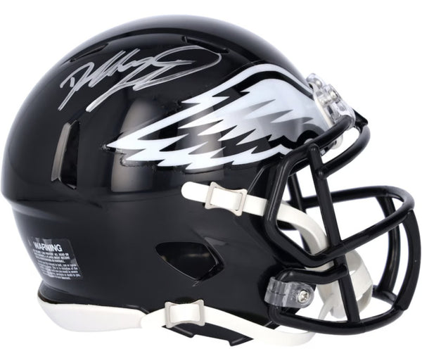 Dallas Goedert Autographed Eagles Alternate Black Speed Mini Helmet Fanatics