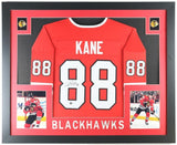 Patrick Kane Signed Chicago Blackhawks 43" x 35" Framed Jersey (Beckett) 3 Cups