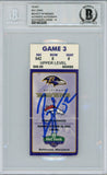 Ray Lewis Autographed/Signed 10/26/2003 vs Broncos Ticket Beckett Slab 39184