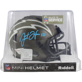 Justin Herbert Autographed Los Angeles Chargers 22 STS Mini Helmet Beckett 50119