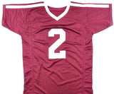 Johnny Manziel Autographed Maroon College Style Jersey w/HT -Beckett W Hologram