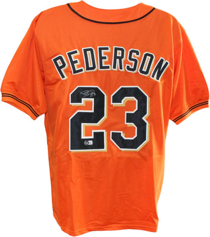 Joc Pederson Autographed/Signed Pro Style Size XL Orange Jersey Beckett 59459