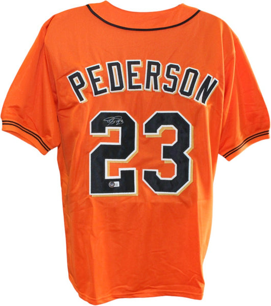 Joc Pederson Autographed/Signed Pro Style Size XL Orange Jersey Beckett 59459