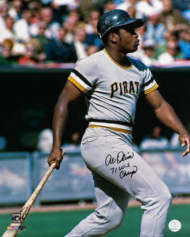 Al Oliver Signed Pirates Grey Jersey Swinging 16x20 Photo w/Champs - (SS COA)