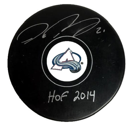 Peter Forsberg Autographed & Inscribed Colorado Avalanche Hockey Puck | JSA COA