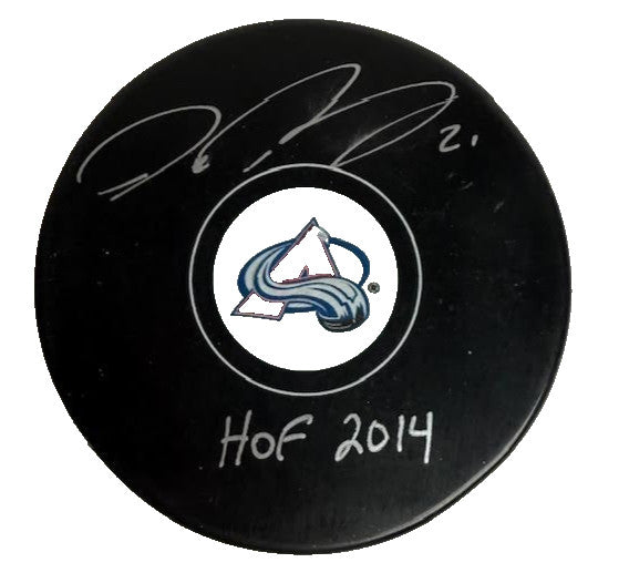 Peter Forsberg Autographed & Inscribed Colorado Avalanche Hockey Puck | JSA COA