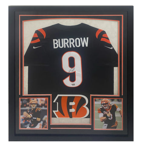 Joe Burrow Autographed Bengals Framed Black Nike Limited Jersey Fanatics
