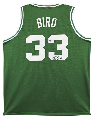 Larry Bird Authentic Signed Green Pro Style Jersey Autographed BAS Witnessed 1
