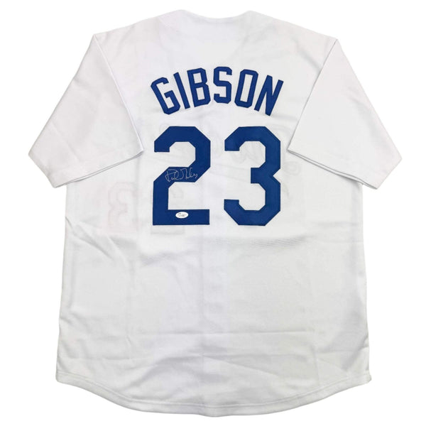 Autographed/Signed Kirk Gibson Los Angeles LA White Baseball Jersey JSA COA