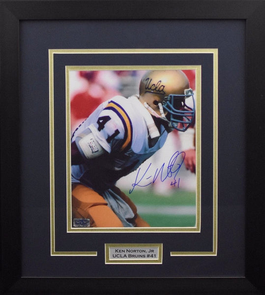KEN NORTON JR AUTOGRAPHED UCLA BRUINS 8x10 FRAMED PHOTO COA