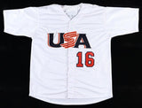 Doug Mientkiewicz Signed Team USA Jersey Inscribed "2000 Olympic Gold" (Beckett)