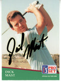 Dick Mast Autographed 1991 Pro Set #110 Trading Card Beckett 44878