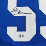 Autographed/Signed Brian Bosworth Seattle Blue Football Jersey Beckett BAS COA