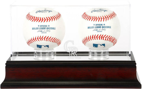 Colorado Rockies Mahogany 2-Baseball Display Case