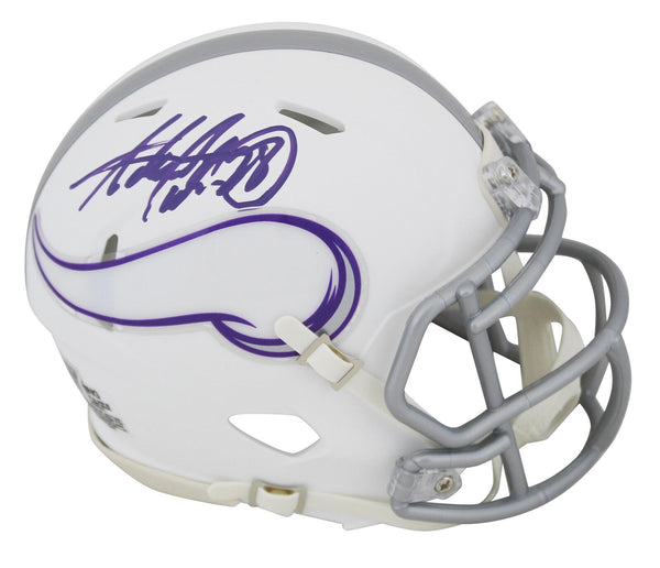 Vikings Adrian Peterson Signed 2024 On-Field Alt Speed Mini Helmet BAS Witnessed