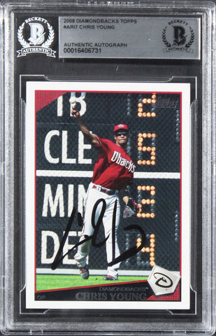 Diamondbacks Chris Young Authentic Signed 2009 Topps #ARI7 Card BAS Slabbed