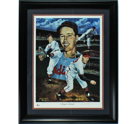 Bob Feller Signed Cleveland Indians Framed 20x24 Rapid Robert Print - LE 521/900