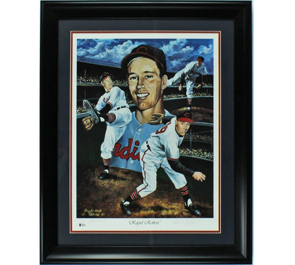 Bob Feller Signed Cleveland Indians Framed 20x24 Rapid Robert Print - LE 521/900