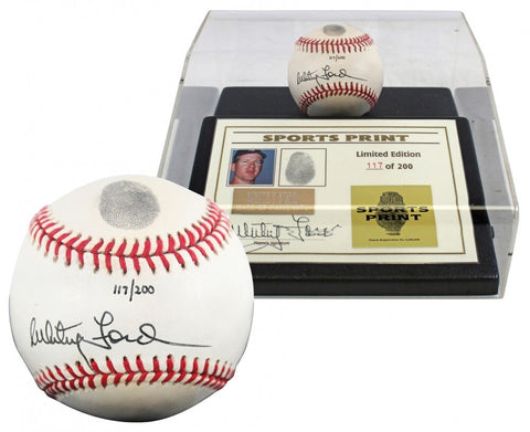 Whitey Ford Signed LE of 200 A.L Baseball Display w/Thumbprint (Beckett) Yankees