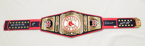 David Ortiz Signed WWE Boston Red Sox Championship Belt W/Inscriptions Beckett